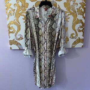 Guess Size XL New with Tags Glam Snake Print Misti Printed Dress with Chain Belt